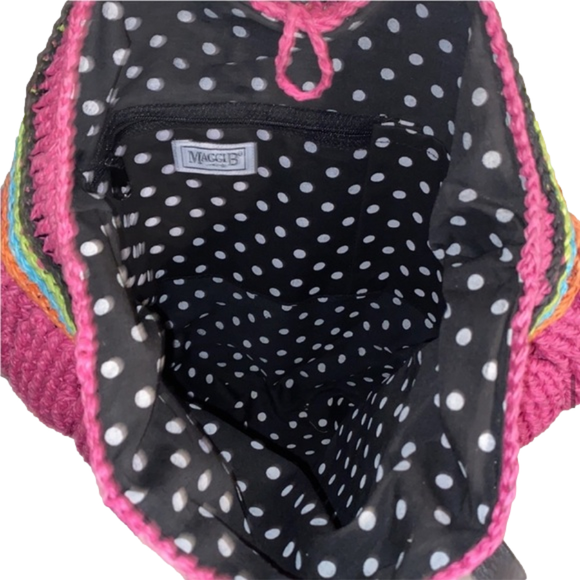 NWT MaggieB Fucshia Crocheted Satchel - Picture 2 of 2